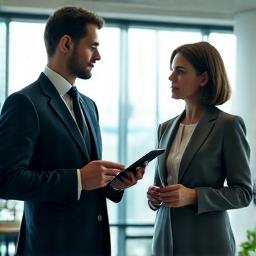 A consultant discussing a cleaning plan with a client
